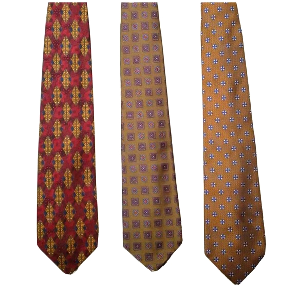 ROBERT TALBOTT Best of Class Three Silk Hand Sewn Necktie Luxury Geometric